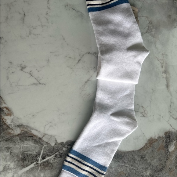 White and Blue Striped Men's Socks Gucci GG Logo Authentic
